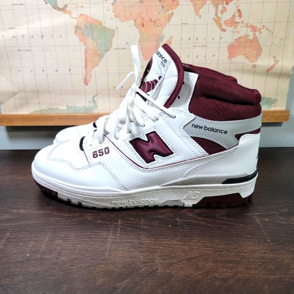 BRAND NEW New Balance 650 White Burgundy Raincloud Men's Size 11.0 - Picture 4 of 7